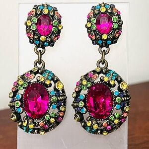 Heidi Daus “Spring Bling” drop dangle Vintage Swarovski Crystals earrings